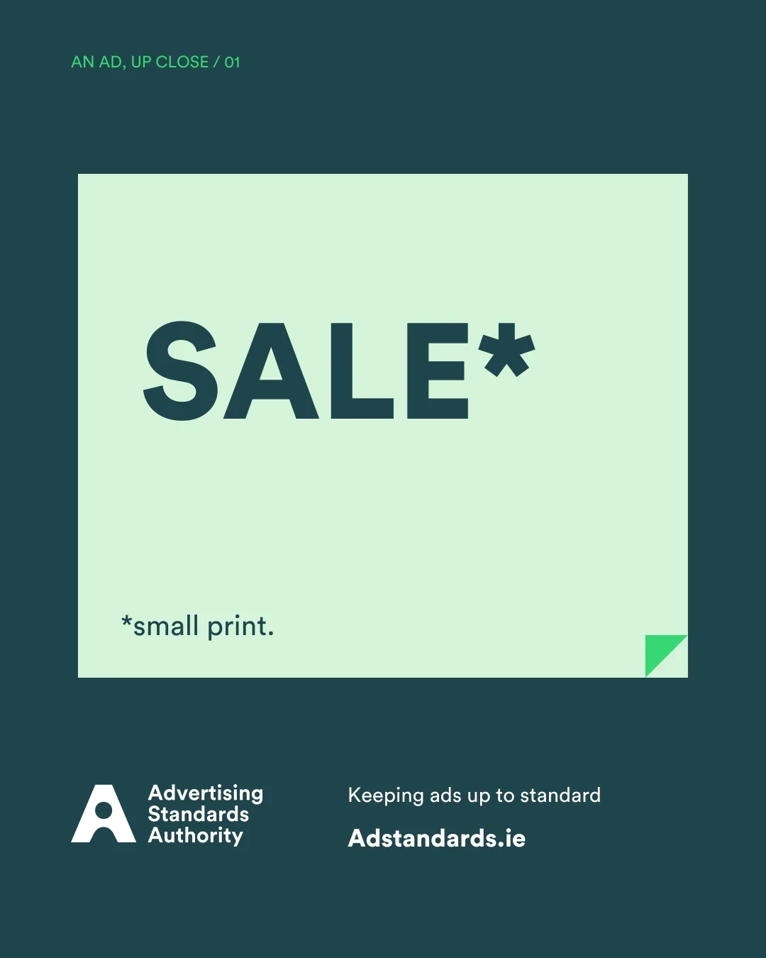SALE* — a headline with a small qualification.