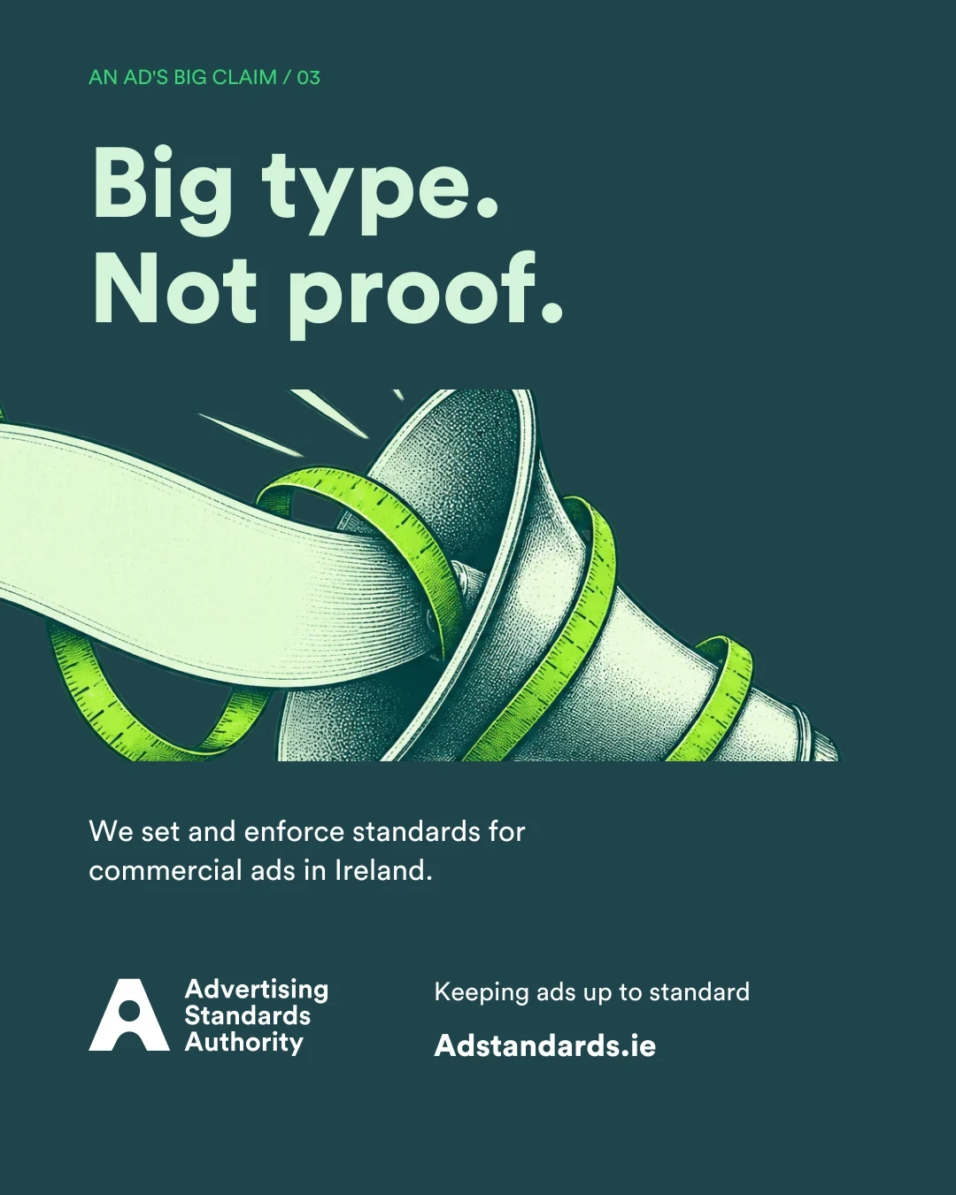 Big type. Not proof.
