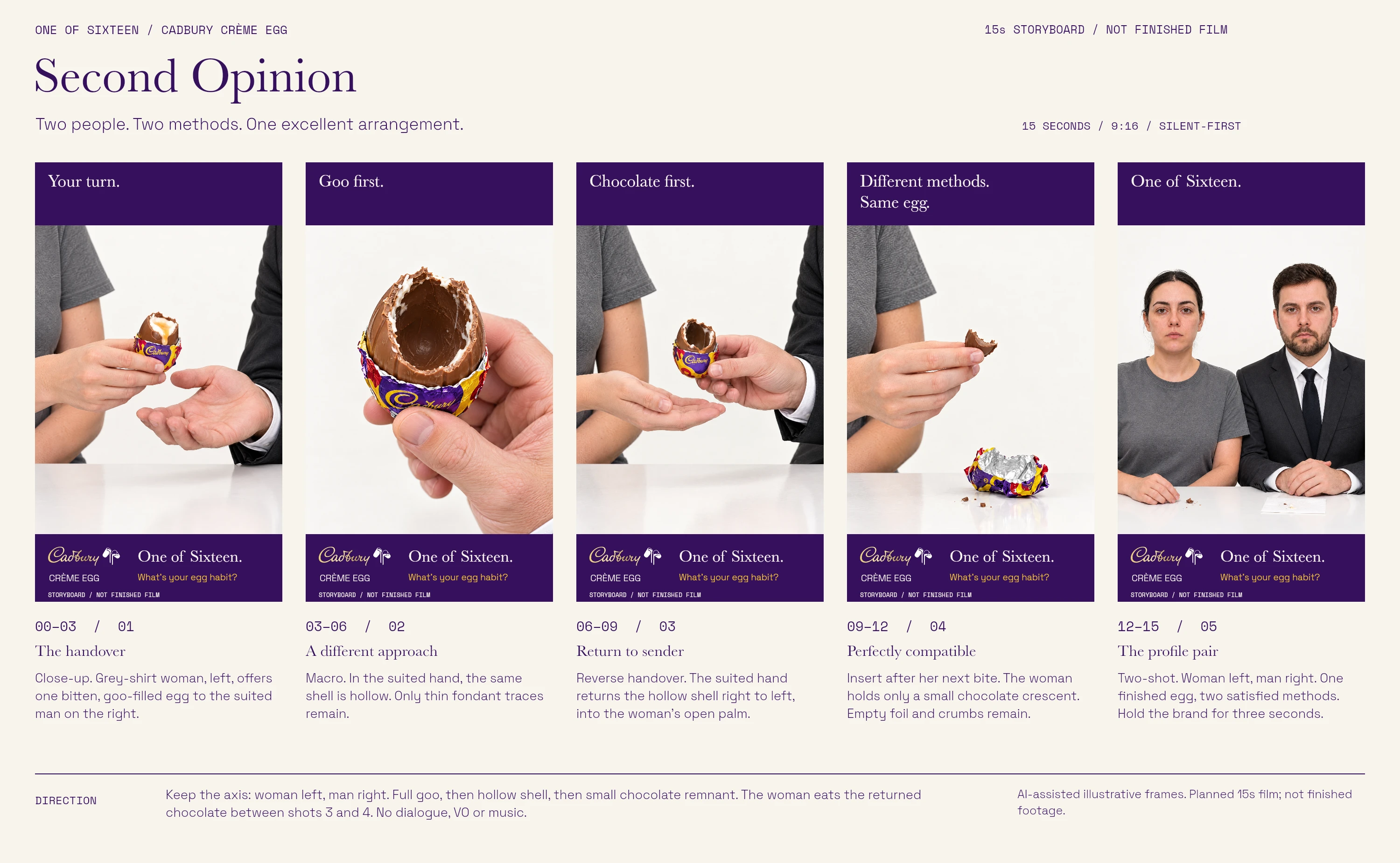 Second Opinion / Two people. Two methods. One excellent arrangement. · 15s storyboard