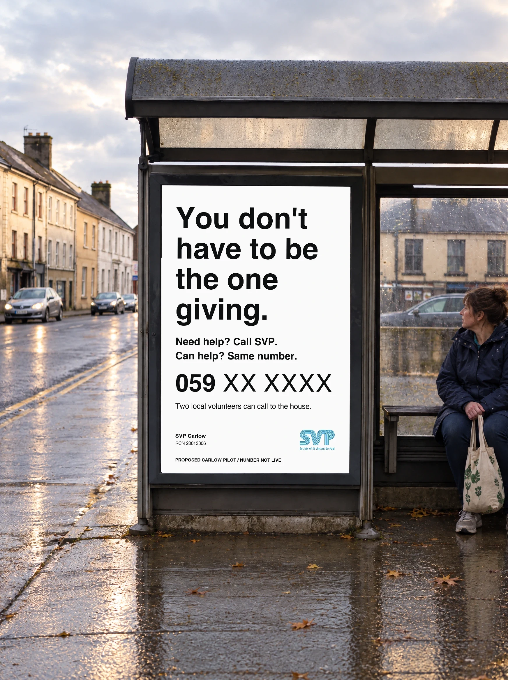 You don’t have to be the one giving.. Outdoor concept for a proposed Carlow pilot.